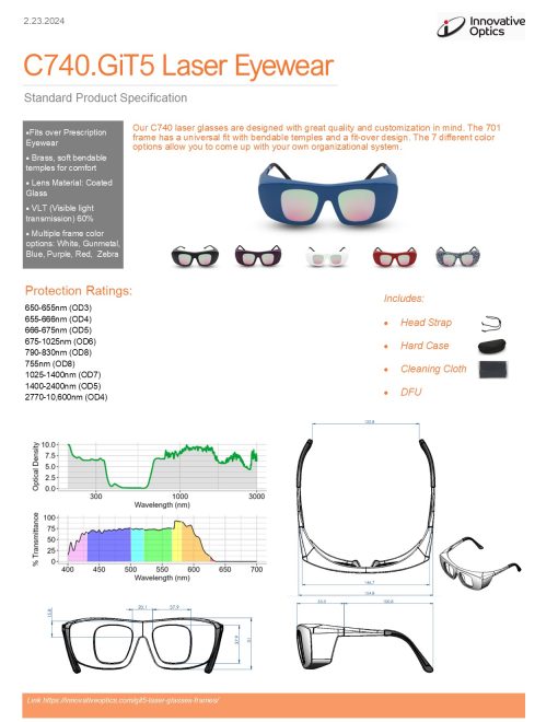 Sharplight.C740.GiT5 Almost Clear Lens, Fit Over, bendable temples