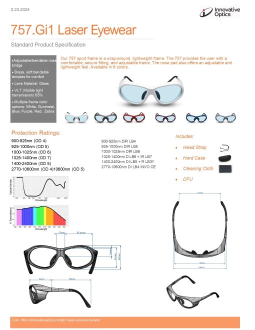 757.Gi1 Wrap Around with soft bendable nose bridge and temples