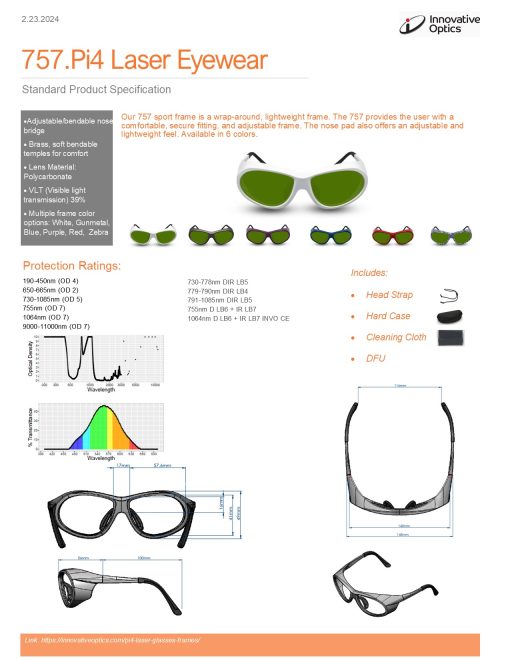 Sharplight.757.Pi4 Wrap Around with soft bendable nose bridge and temples